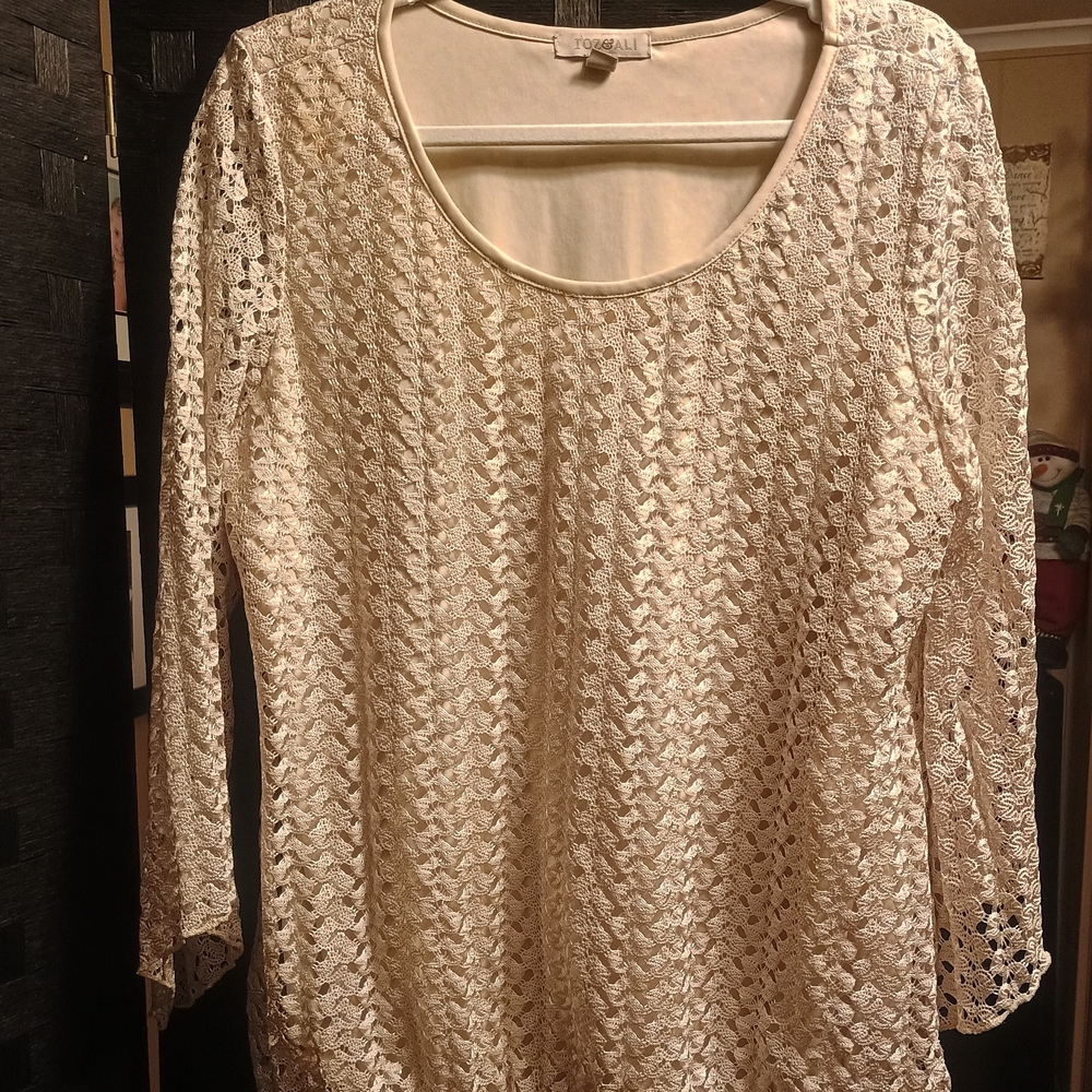 Croft & Barrow Cream Lace Blouse